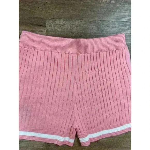 Ivy Storehouse Alpha Kappa Alpha Cable Knitted Pink Shorts Womens XXL Drawstring - Picture 7 of 9